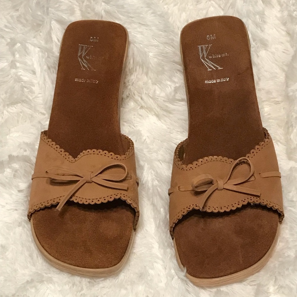 White Mountain Suede Heeled Slide